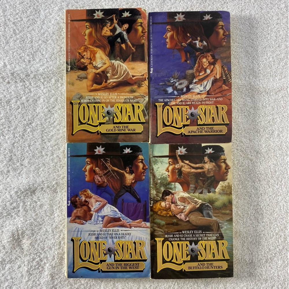 Vintage Lone Star Action Western Romance Novel x4